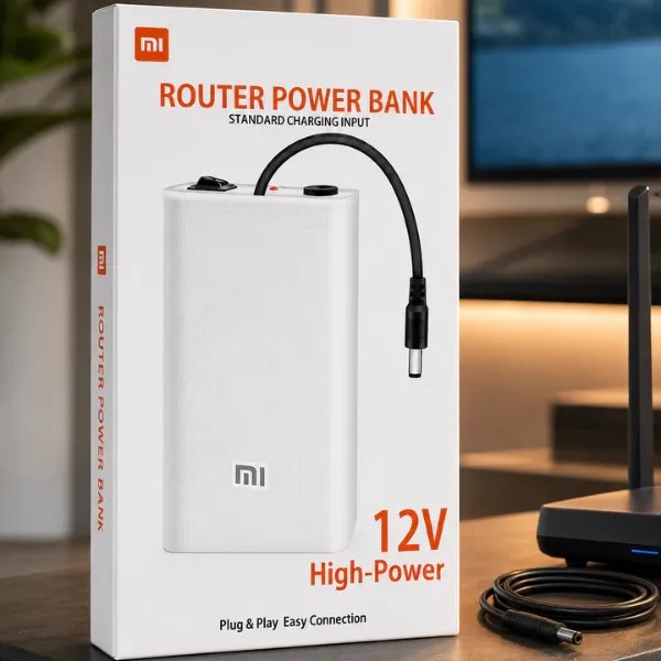 Router Power Bank WiFi Router UPS 12V 9V Supported 6 to 10 Hours Backup for Fiber ONT CCTV Camera Modem 6 Cell Battery Internet Backup Power Bank